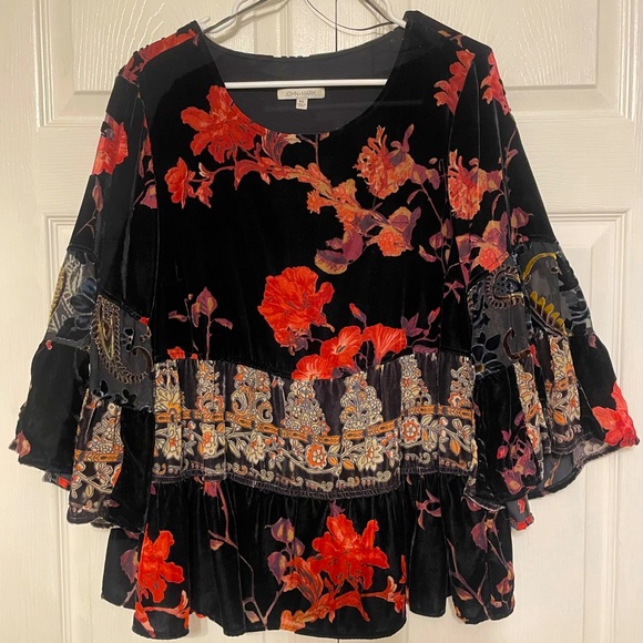 John Mark Tops - John Mark Velvet Blouse